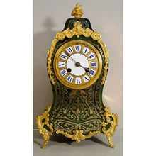 Load image into Gallery viewer, A Fine Quality Green Tortoiseshell And Cut Brass French Boulle Clock