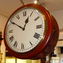 Load image into Gallery viewer, A Very Rare Large Size 18-Inch English Mid Victorian Fine Quality Mahogany Double Dial Wall Clock