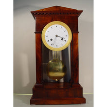 Load image into Gallery viewer, An Early 19th cent French Mahogany Portico Table Regulator Clock With Knife Edge Suspensio