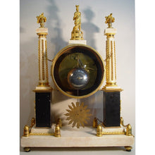 Load image into Gallery viewer, A Stunning Museum Quality Pin- Wheel Escapement Central Seconds Sweep Hand mid 18th Century French Carrera White Marble And Ormolu Mounted Mantel Clock by Monnot, Paris