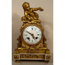 Load image into Gallery viewer, A Small Size Lovely French Louis XVI Style White Carrera Marble And Gilt Bronze Clock