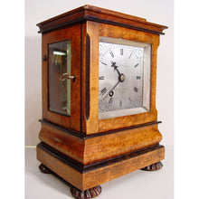 Load image into Gallery viewer, A 19th Century Small Size Burr Walnut English Library Four Glass Clock by Deane, London Bridge, No 329,