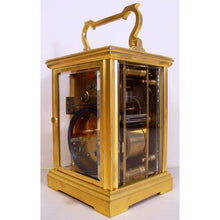 Load image into Gallery viewer, A John Walker Retailed 19th Cent French Gilt Bronze Anglaise Cased Repeating Carriage Clock

