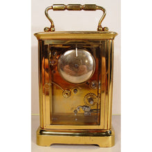 Load image into Gallery viewer, A Fine Quality Late 19th Cent French Polished Brass Corniche Case Carriage Clock With Alarm