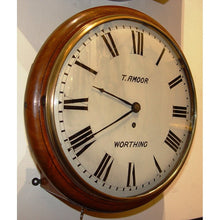 Load image into Gallery viewer, A Fine Quality English Late Victorian Mahogany 12-Inch Convex Dial Clock Retailed By T. Amoor  Worthing,