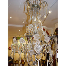 Load image into Gallery viewer, A Medium Size Decorative French Mid 19th Century (Glass Covered) Bronze Open-Cage Antique Chandelier With 6-Lights
