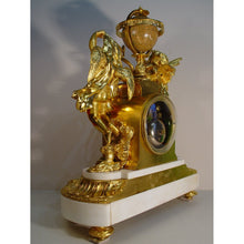 Load image into Gallery viewer, A French Ormolu Mantle Clock By Le Roy, Paris With, Calandar Work, Moon Phase And Rotating World Time Globe

