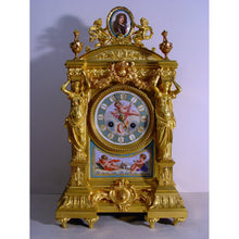 Load image into Gallery viewer, A Stunning Quality Mid 19th Century French Ormolu And Porcelain Matel Clock By Vincenti &amp; Cie, Circa 1855
