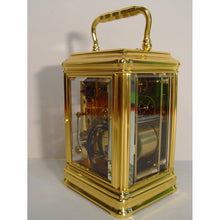 Load image into Gallery viewer, A Fine Quality Late 19th Century French Gilt Gorge Cased Repeating Carriage Clock By Drocourt,