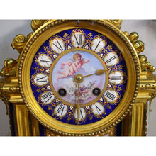 Load image into Gallery viewer, A Large Stunning 19th c French Gilt Bronze And Sevres Jewelled Porcelain Three Piece Clock Garniture,Paris,