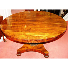 Load image into Gallery viewer, An English William IV Finely Figured Rosewood Regency Tilt-Top Pedestal Breakfast Table
