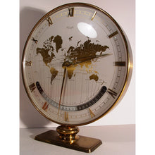 Load image into Gallery viewer, A Rare 1st Generation 1950&#39;s Mechanical Wind Kienzle Brass World Time Desk Table Clock