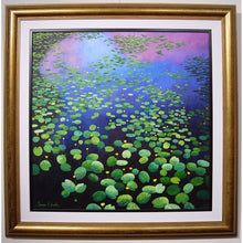 Load image into Gallery viewer, An Original Acrylic On Canvas, Pointillist Style Painting Of Water Lilies By Susan Entwistle
