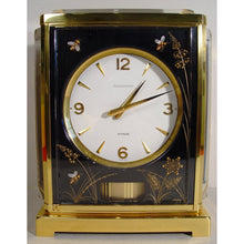 Load image into Gallery viewer, A 1970,s Jaeger le Coultre Black Marina Model Swiss Atmos Clock, Bees Model With Box And Booklet